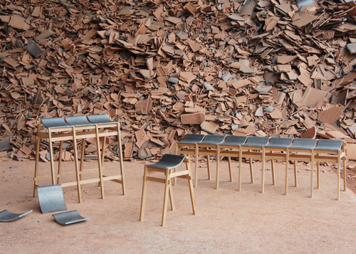 廢物利用的瓦片凳子